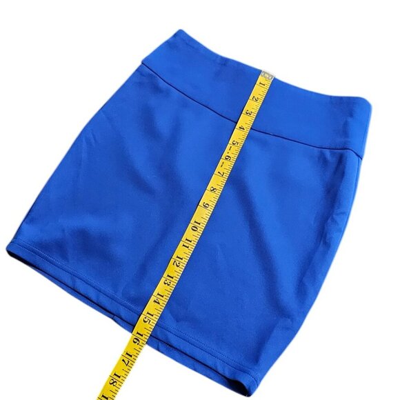 Love & Liberty Womens Zip Back Bodycon Fitted Mini Skirt, Blue, Size Small - Picture 3 of 7